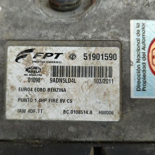 Modulo De Inyeccion Fiat Punto 1.4 8v (05386641) - Imagen 2